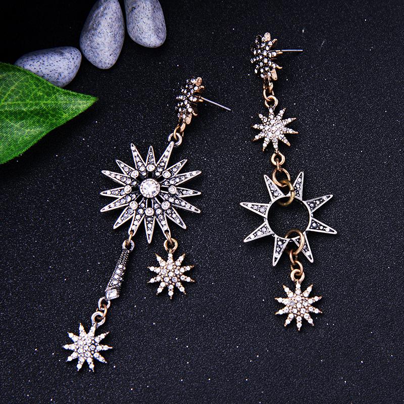 JOOLIM Jewelry Vintage Starburst Mismatching Earring Bulk Earring