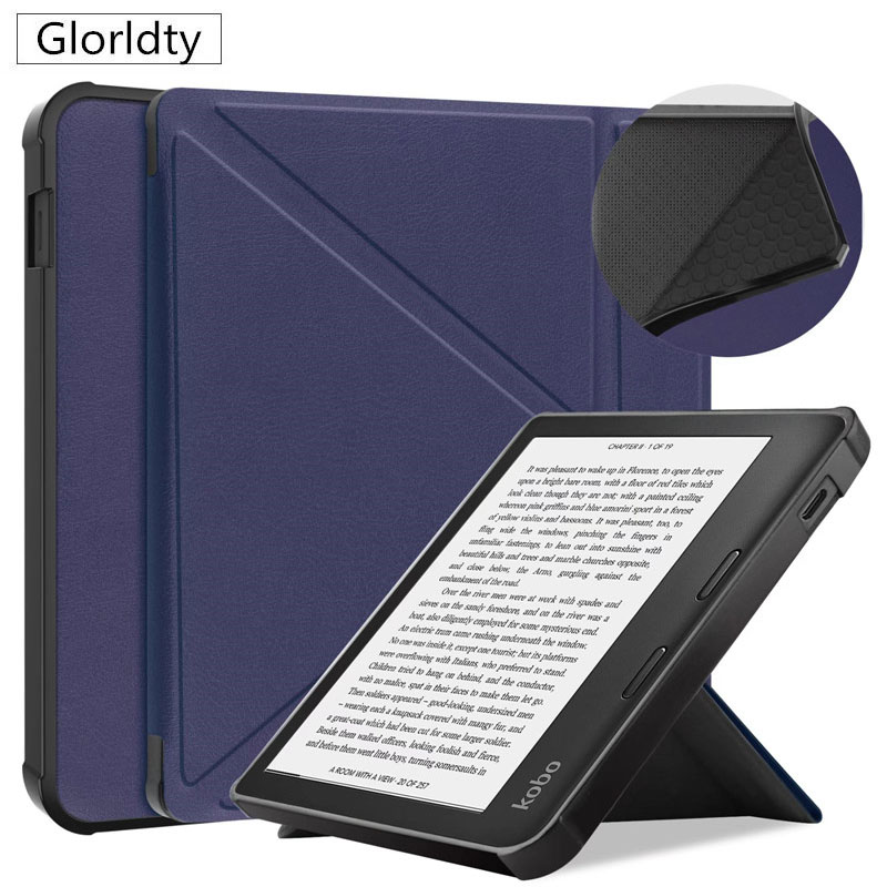 robić Kobo Libra 2 przypadku, automatyczne uśpienie/budzić magnetyczny sprytny pokrywa robić Kobo szałwia przypadku: drak niebieski / KOBO libra2 2021