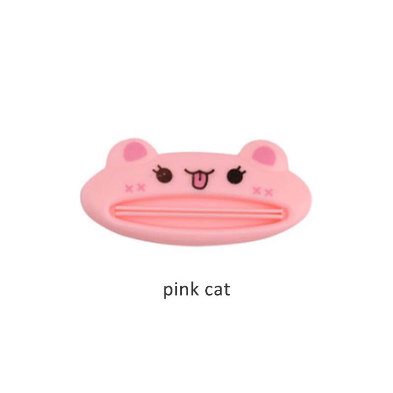 Cartoon Animal Toothpaste Squeezing Clamp Toothpaste Dispenser Easy Squeeze Paste 2Pcs Toothpaste extruder Bathroom Accessories: pink cat