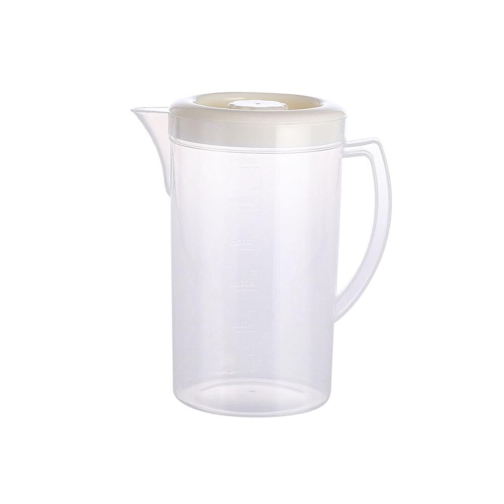 2000ml Plastic Juice Water Bottle Jug Drinkware Large Capacity Bottles Pot Heat Resistant Water Pitcher Household Items Kettle: Beige