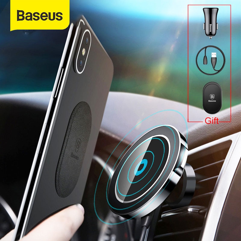 Baseus Auto Qi Draadloze Oplader Houder Voor Iphone 11X8 8Plus Magnetische 360 Rotatie Opladen Auto Mount Auto telefoon Stand Ondersteuning