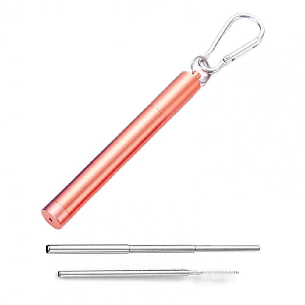1 einstellen dauerhaft Faltbare Stroh Abnehmbare mit Pinsel Lebensmittel-Klasse trocken Umgehend Faltbare Stroh: Rose Gold