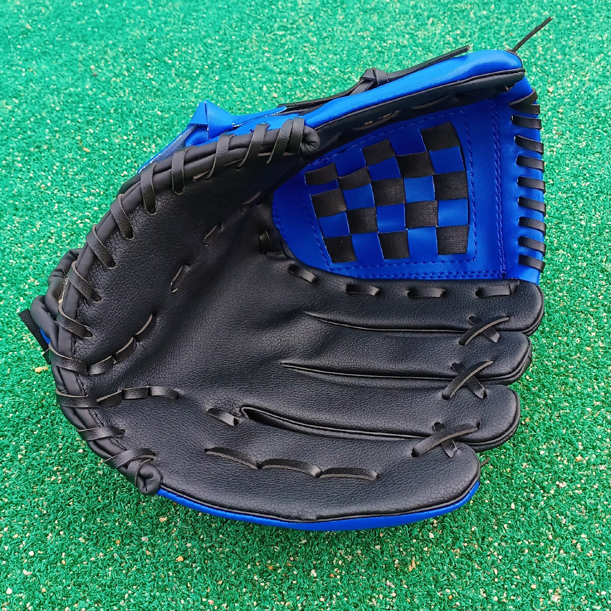 Kids Batting Handschoenen Mannen Lederen Rechts Honkbal Handschoen Softbal Praktijk Hand Guante Beisbol Sport Entertainment BJ50ST: Blauw / 10.5 Inches