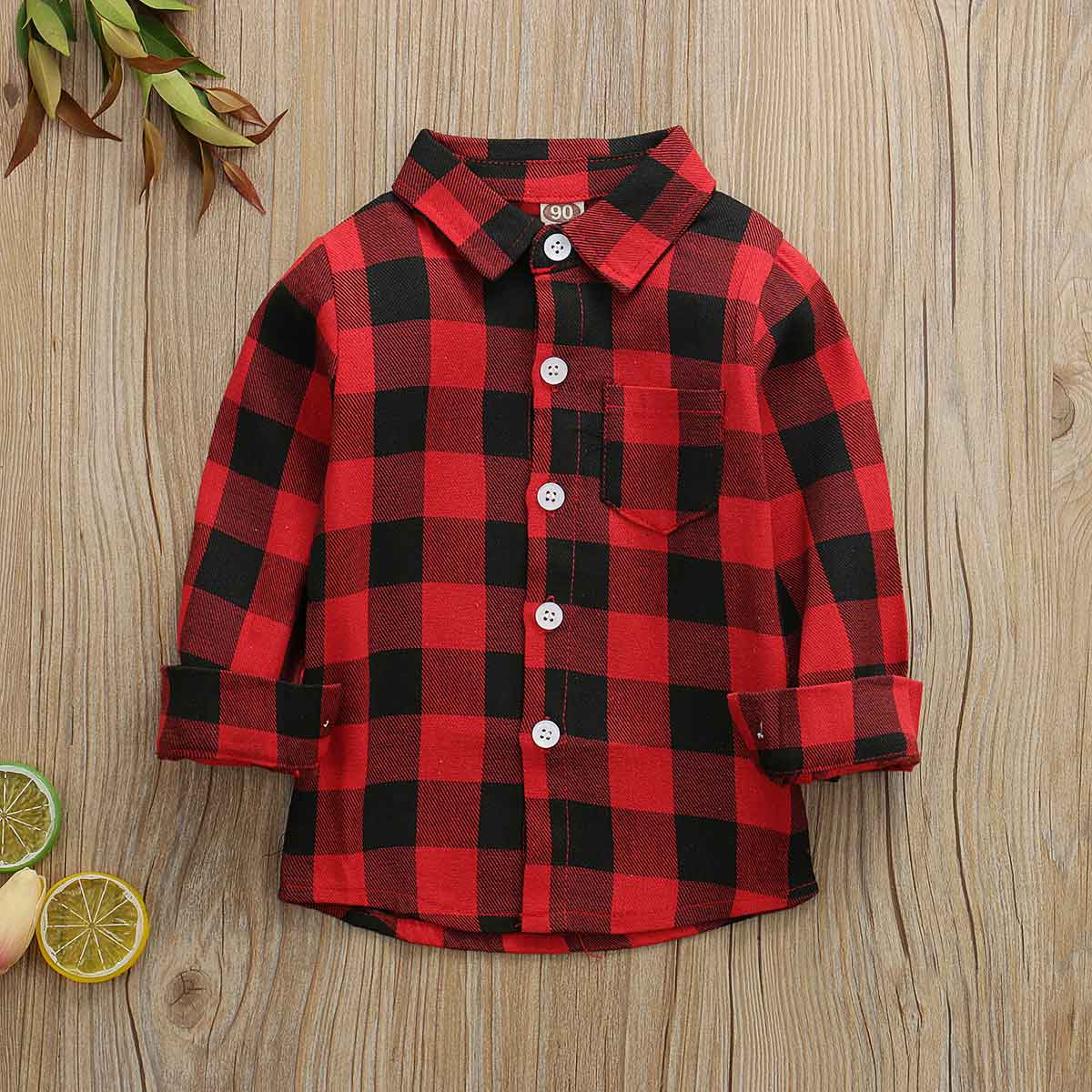 Baby Lente Herfst Kleding Peuter Baby Meisje Jongen Kerst Kleding Brief print Tops Plaid Lange Mouw T-Shirt 1- 6T