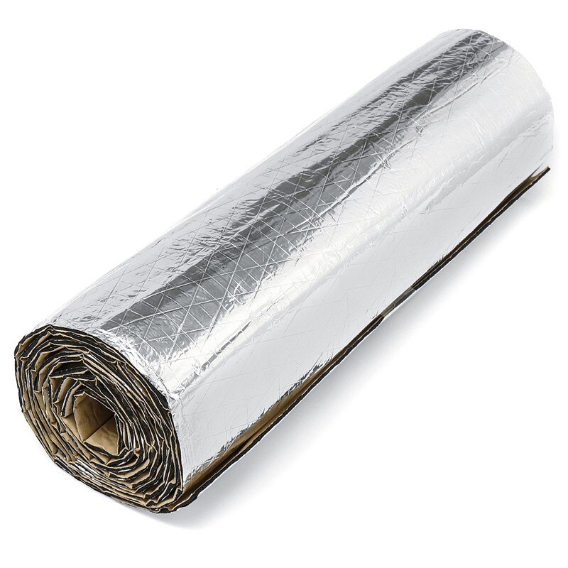 140x100cm 6mm Upgraded Heat Insulation Cotton Noise Insulation Car Sound Proof Insulation Engine Firewall Heat Aluminum Foam: Aluminum Foil