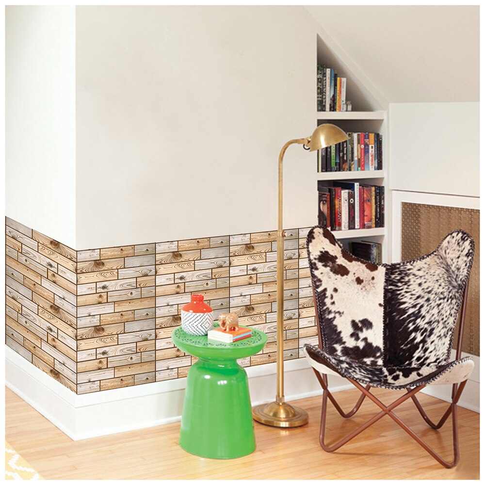 Lychee Life 3D Grain Brick Wall Stickers Square Mosaic Stick Tile DIY Arts Crafts Making Home Decoration Material