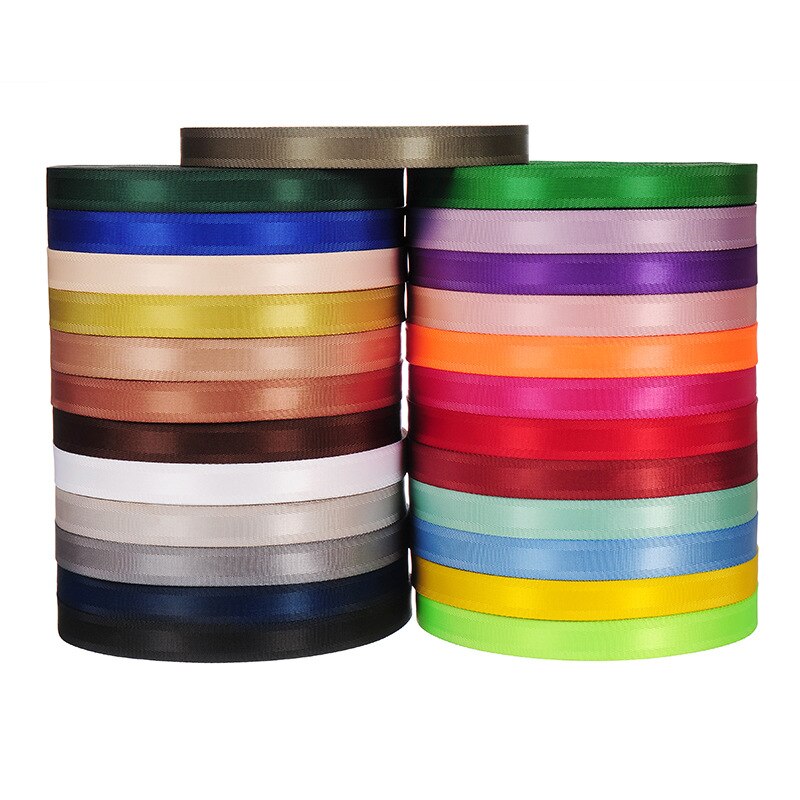 50 Yards Polyester Gurtband 20mm Imitation Nylon Twill Band Für Rucksack Strap Gepäck Schuhe Bekleidungs Zubehör Nähen DIY Handwerk