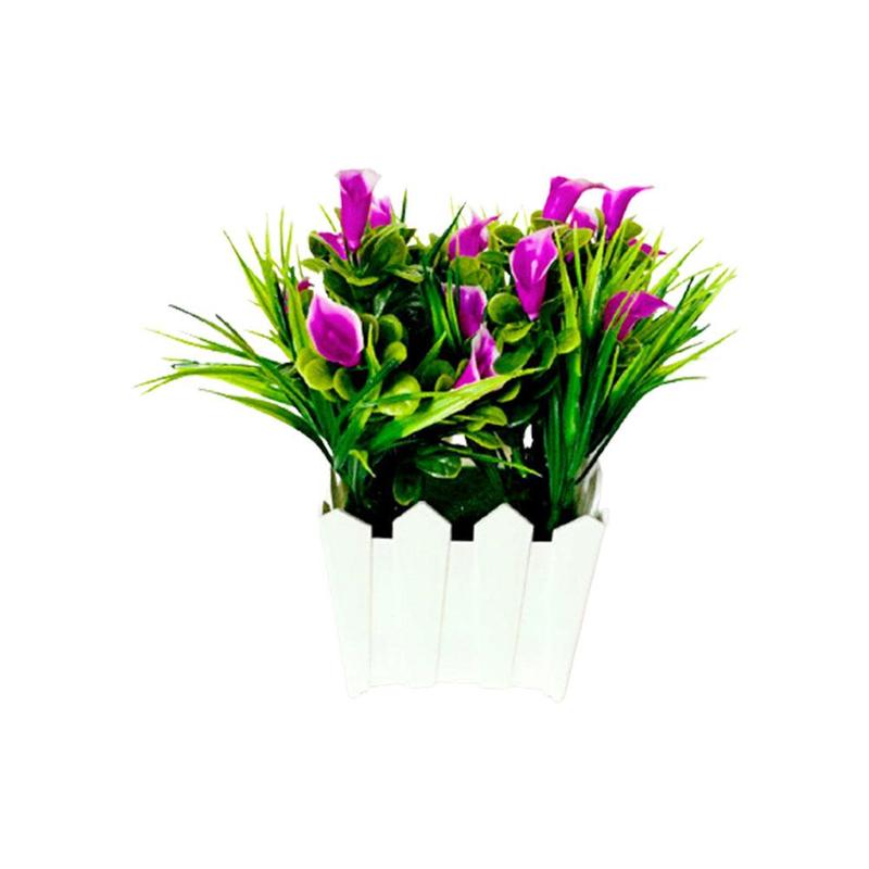 Fleur de lys Calla artificielle, Style, plante en Pot avec Pot bonsaï, ornements de jardin pour la maison
