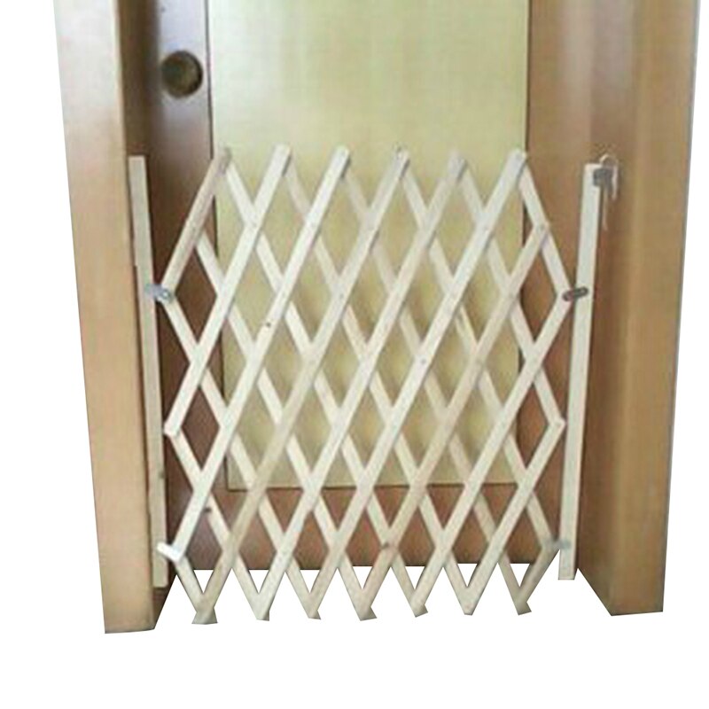 Para Puerta para mascotas cerca de valla de madera perro retráctil puerta corredera bebé mascota perro seguridad puerta mascotas aislado cerca recinto perro de seguridad