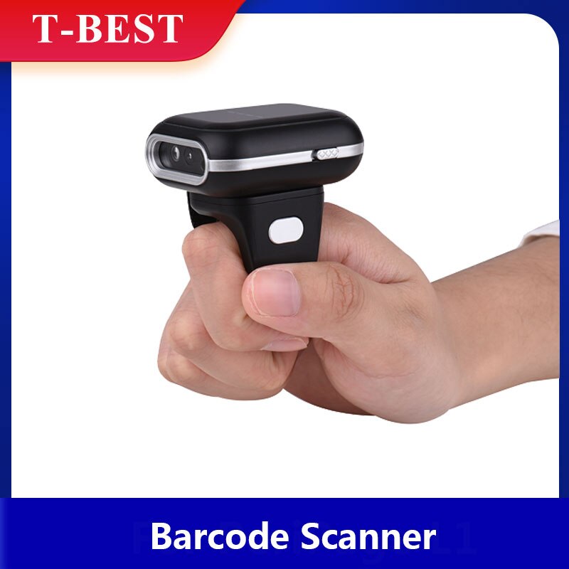 Aibecy 2D Ring Barcode Scanner Draagbare Bt Draadloze Wearable 270 ° Rotatie Compatibel Windows Mac Android Ios Voor Supermarkt