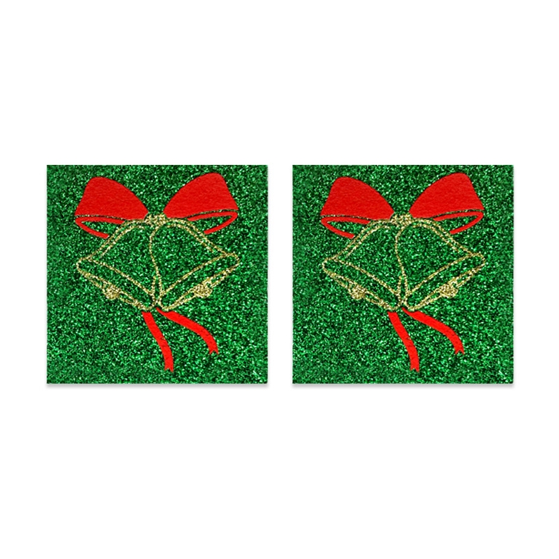 Cache-mamelon à paillettes pour femmes, autocollants de noël, dessin animé, flocons de neige, autocollants pour seins jetables, soutien-gorge adhésif Invisible: 7