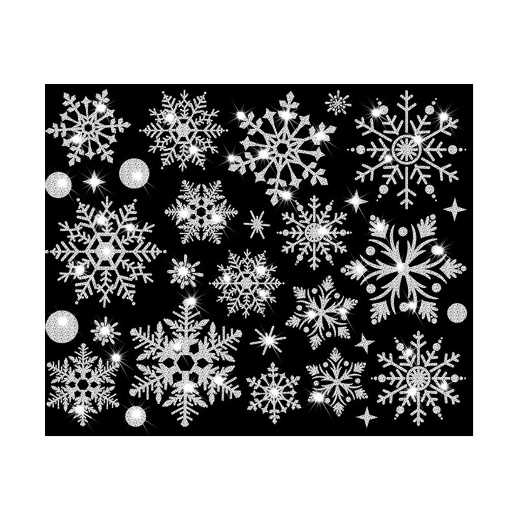 Year Wallpaper Christmas Snowflake Window Sticker Wall Sticker Door Sticker Snowflake Electrostatic Sticker Window Kids: B