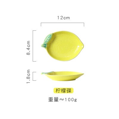 Japanese-style Lemon-shaped Plates Cute Dishes Household Rice Bowls Dessert Plates Fruit Plate Ceramic Plate: 3