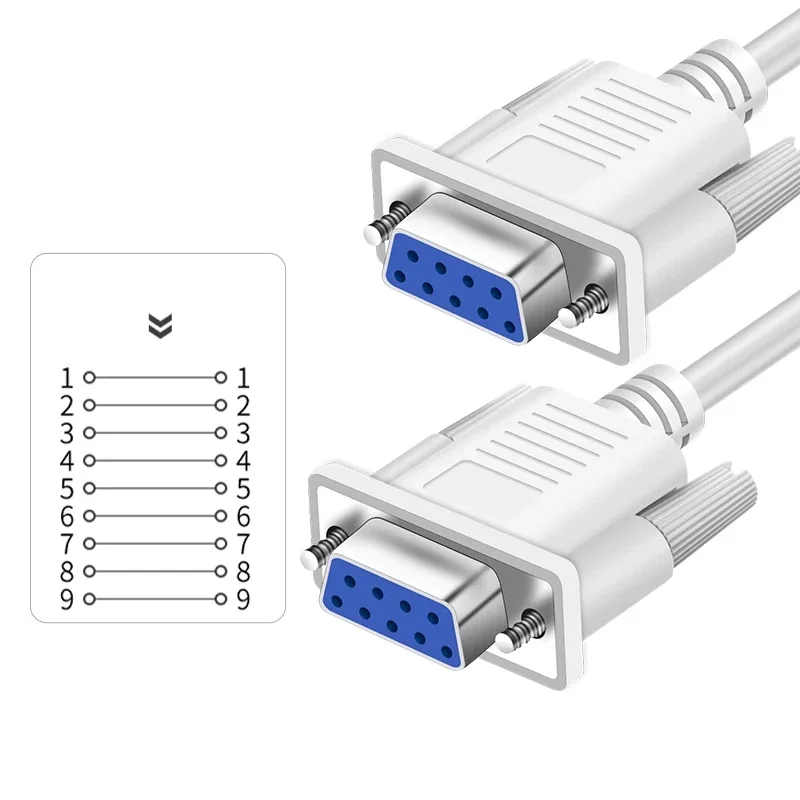 DB9 9Pin série RS232 câble d'extension connecteurs de Port de données femelle pur cuivre nickelé 9Pin COM rallonge 30AWG: Gris foncé / 4P