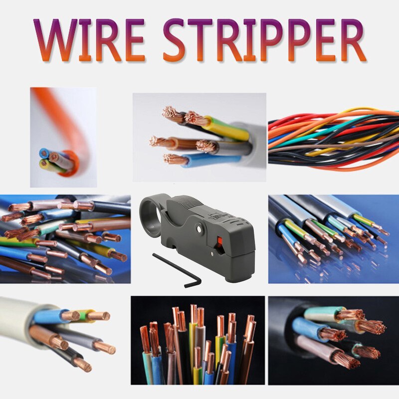 Multifunction Coaxial Automatic Stripping Pliers Wire Cable Tool Wire Stripper Urijk Stripping Crimping Tool with Hexagon Wrench