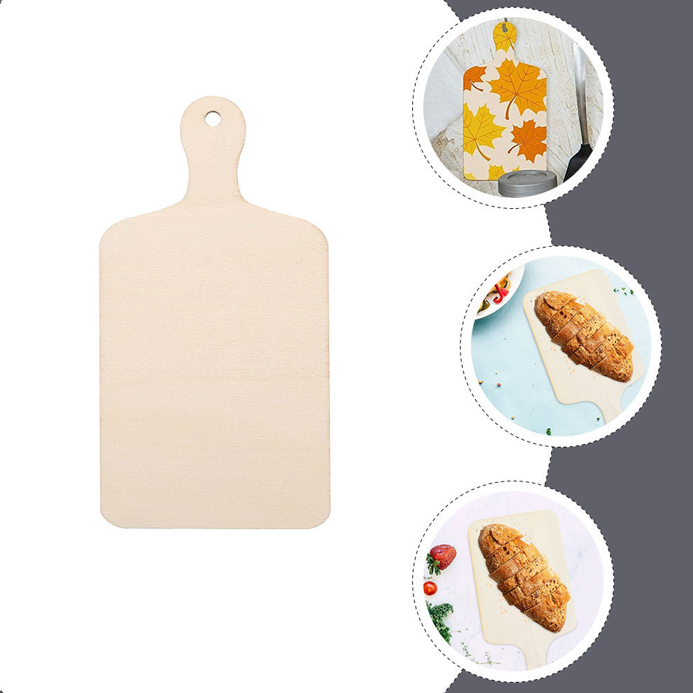 Mini planches à découper en bois, 10 pièces, artisanat de bricolage, plateau en bois inachevé avec poignée, jouet décoratif de cuisine, Bar à manger