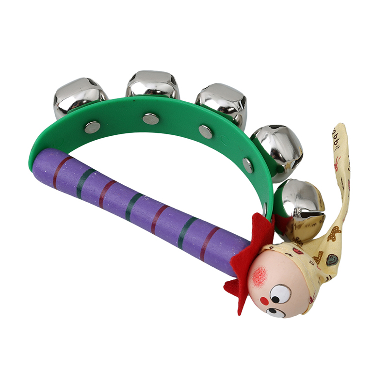 Holz Rassel 0-12 Monate Nette Baby Spielzeug Bunte Cartoon Clown Musical Glocke Schütteln Spielzeug Kleinkind Kinder Griff Rassel spielzeug Bebes