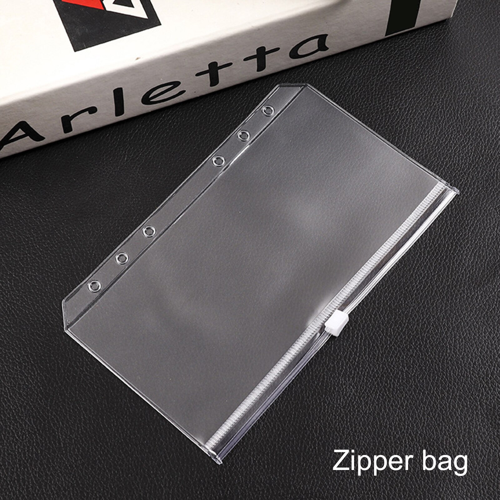 12pcs A6 File Organizer Storage Folder Standard Transparent PVC Loose Leaf Pouch with Self-Styled Zipper Filing Binder Document