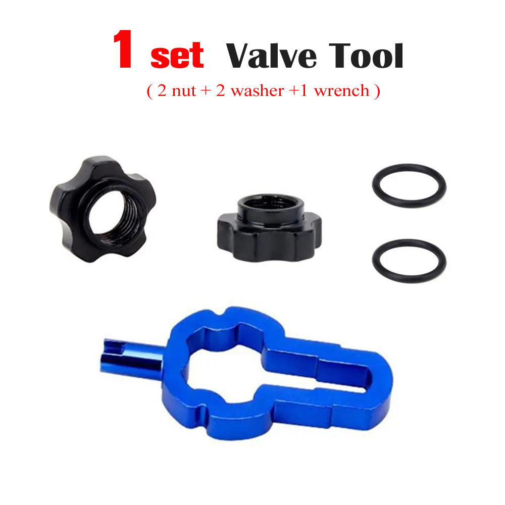 4 IN 1 Bicycle Vacumm Tubeless Presta Valve Nut Bike Nozzle Lock Tire Valve Rim Conversion Nut with Install Wrench: Orange