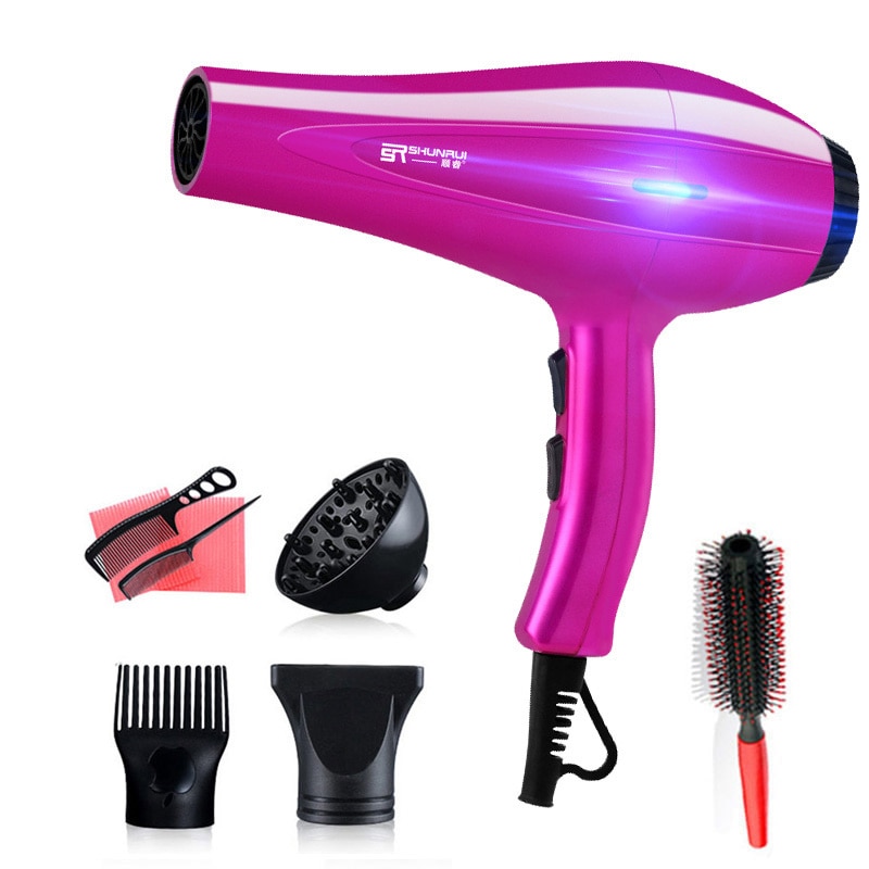 8 In 1 Hair Dryer Straightener Female Hair Drier Electric Strong 3200w Blowdryer Hairdressing Devices Comb 210v