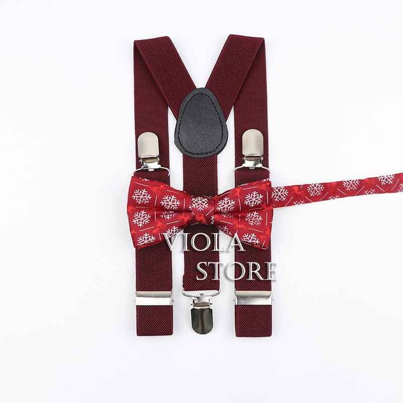 Christmas Year Suspender Bowtie Sets Men Women Boy Girl Kid Party Y-Back Shirt Braces Butterfly Belt Bow Tie Pants Accessory: Kids 5