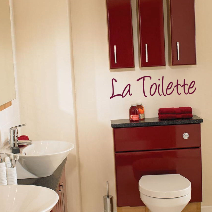 French Home Decoration -Toilet Entrance Sign sticker La Toilette Wall sticker quote decal for france home toilette decor