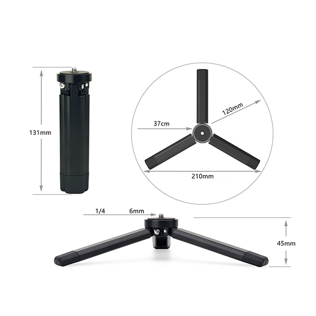 Mini statyw ze stopu aluminium 1/4 śruba do mocowania podstawka projektora lekki aparat uchwyt na telefon stabilizator przenośny statyw pulpitu