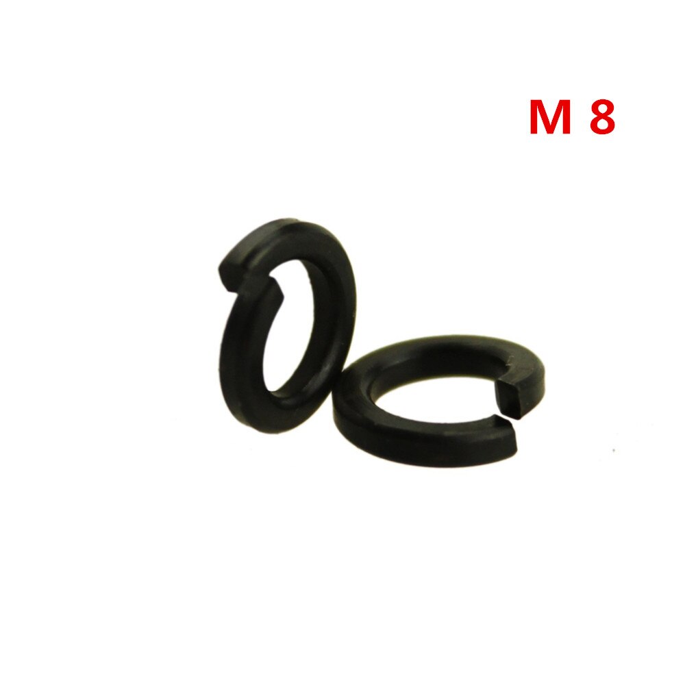 150 PCS M2-M10 Black Oxide Oxidation Carbon Steel Gasket Ring Silver Spring Lock Washer Split Washer: M8