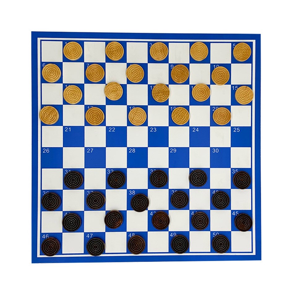 100 Cells PVC Checker Chessboard Wooden Chess Pieces Set 41*41cm Folding Checkers Chess Game Board BSTFAMLY T6