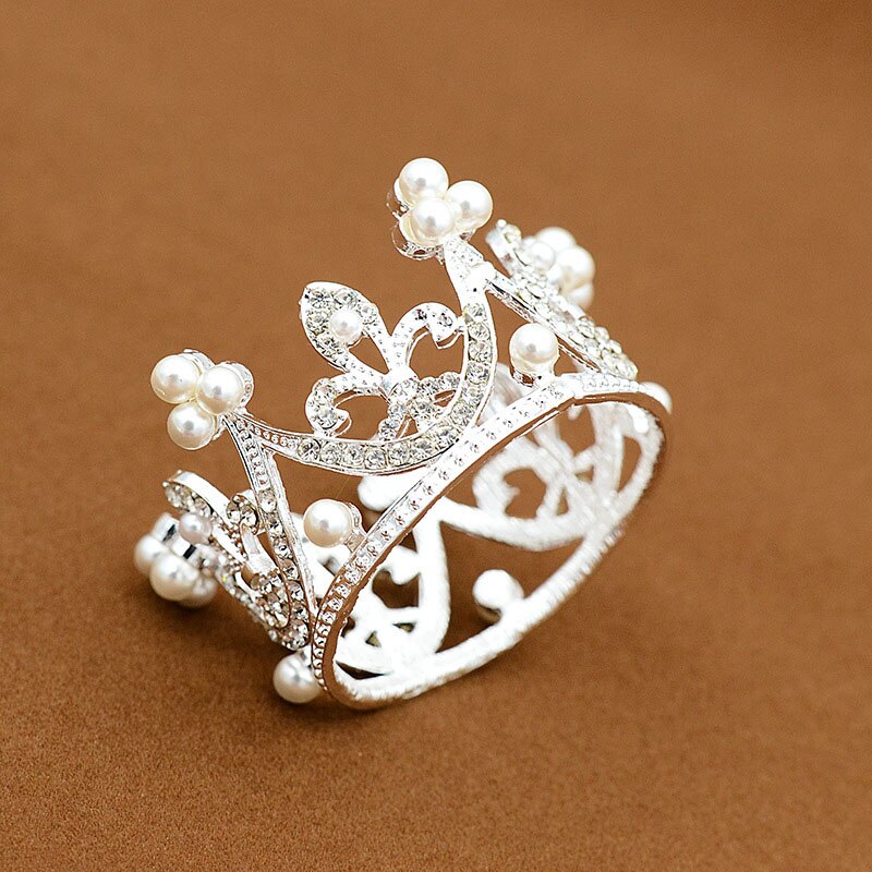 Di cristallo del Diadema Corona Torta di compleanno corona Bambini Del Bambino Prom Copricapo Capelli Ornamenti Dei Capelli Del Partito Dei Monili Accessori: Silver Tiara 09