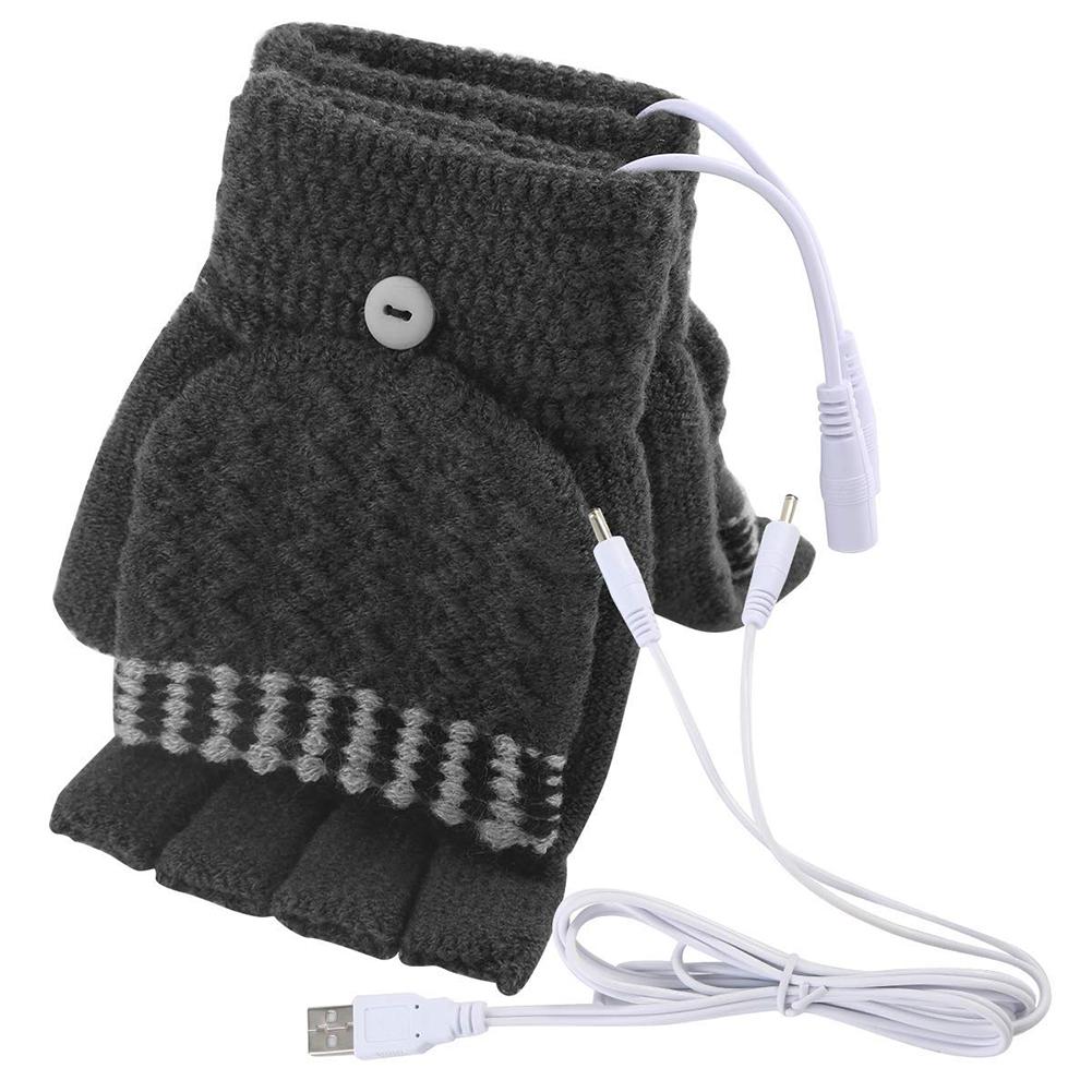 Unisex Beveiligde Usb 5V Verwarming Handschoenen Handwarmer Winter Warme Wanten Hand Laptop Half Vingerloze Elektrische Verwarming Handschoenen