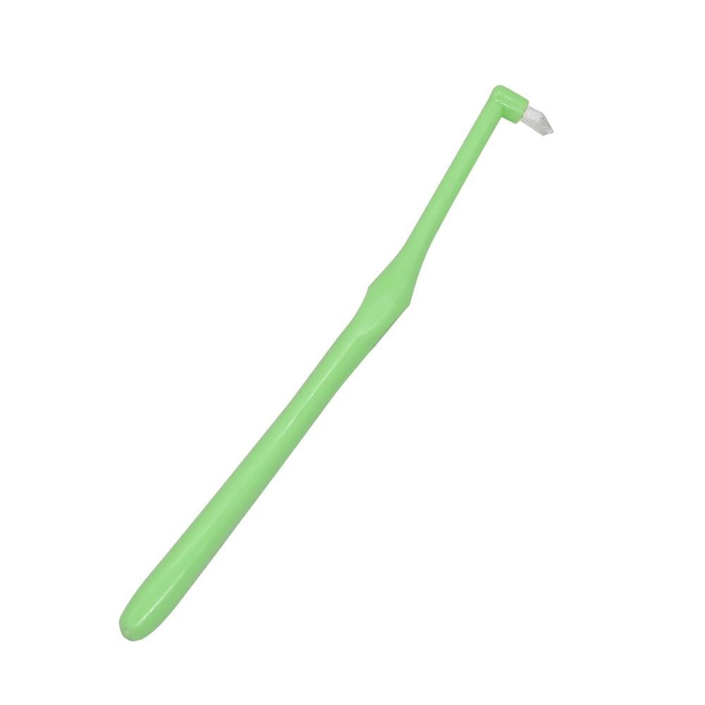 1 stk ortodontisk tandbørste interdental tandbørste lille hoved blødt hår korrekturtænder bøjler tandtråd mundtandpleje: Grøn