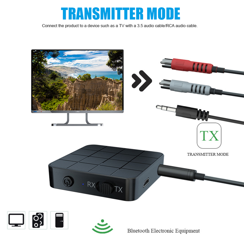 Odbiornik audio 2 w 1 Bluetooth 5.0 Nadajnik AUX RCA 3,5 mm Jack Bezprzewodowy adapter muzyczny USB Dongle do słuchawek samochodowych TV PC