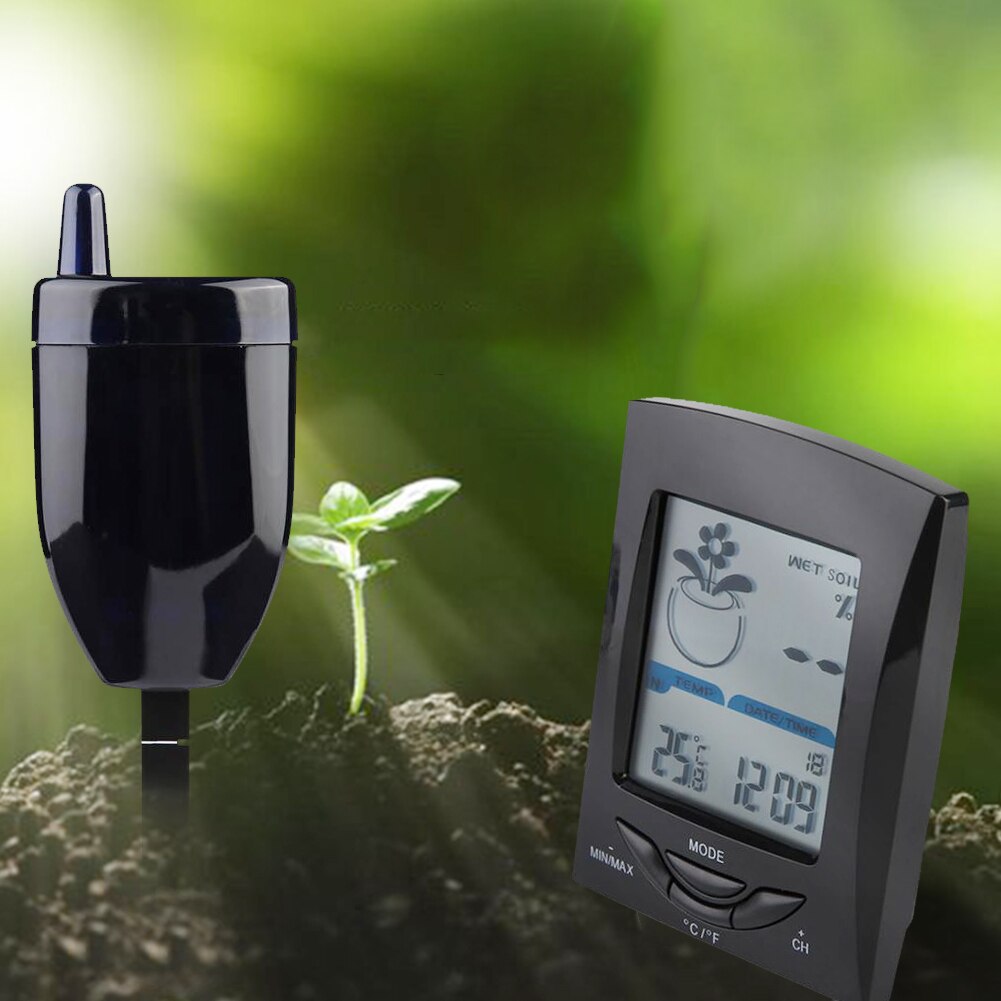 Garden Accurate Temperature Clock Soil Moisture Tester With Wireless Sensor Plant LCD Display Humidity Meter Indoor Outdoor Tool