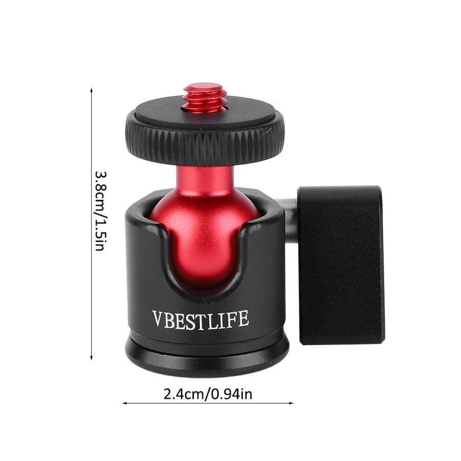 VBESTLIFE Mini Tripod Ball Head 360 Degree Swivel Ballhead 1/4in Screw Mount for DSLR Camera Fill Light Tripod Head Accessories