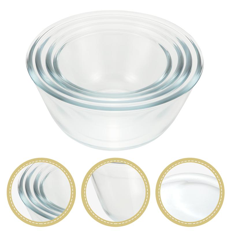 4 Stuks Clear Glas Fruit Slabakken Ei Kloppen Bowls Multifunctionele Glazen Kommen