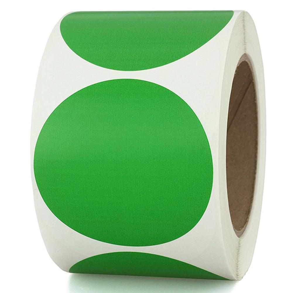 1 tomme farverige cirkel klistermærker runde klæbende prikker etiketter farvekodende etiket skrivbare klistermærker og 500 stykker pr. rulle: Grøn