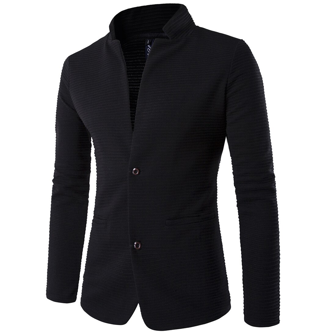Shenrun Men Blazer Spring Autumn Business Formal Casual Black Suit Jacket Party Prom Daily Life Stand Collar 2 Buttons: 4XL