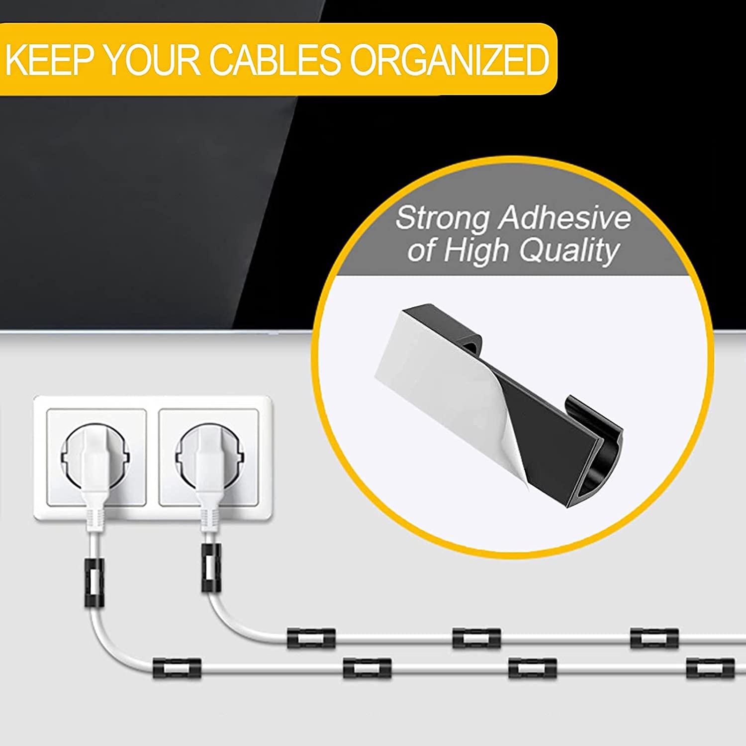 20Pcs Kabel Organizer Usb Kabelhaspel Desktop Netjes Kabelmanagement Clips Cord Houder Muur Draad Manager Data Line Organizer