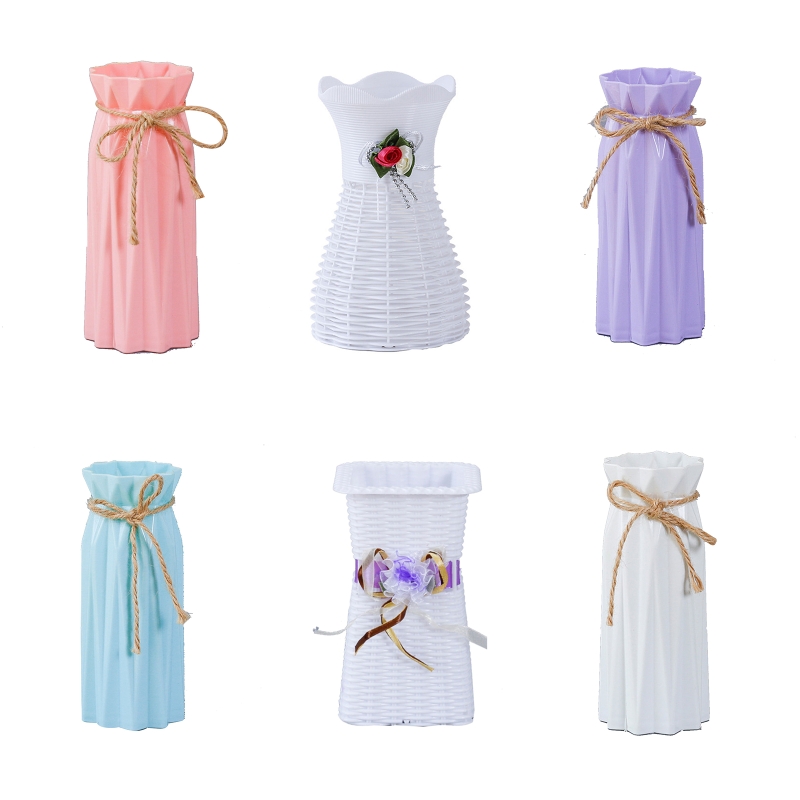 20RC Plastic Vase Simple Simulation Floral Shaped Flower Vases Organizer for Wedding Romantic Dinner Decoration Arrangement