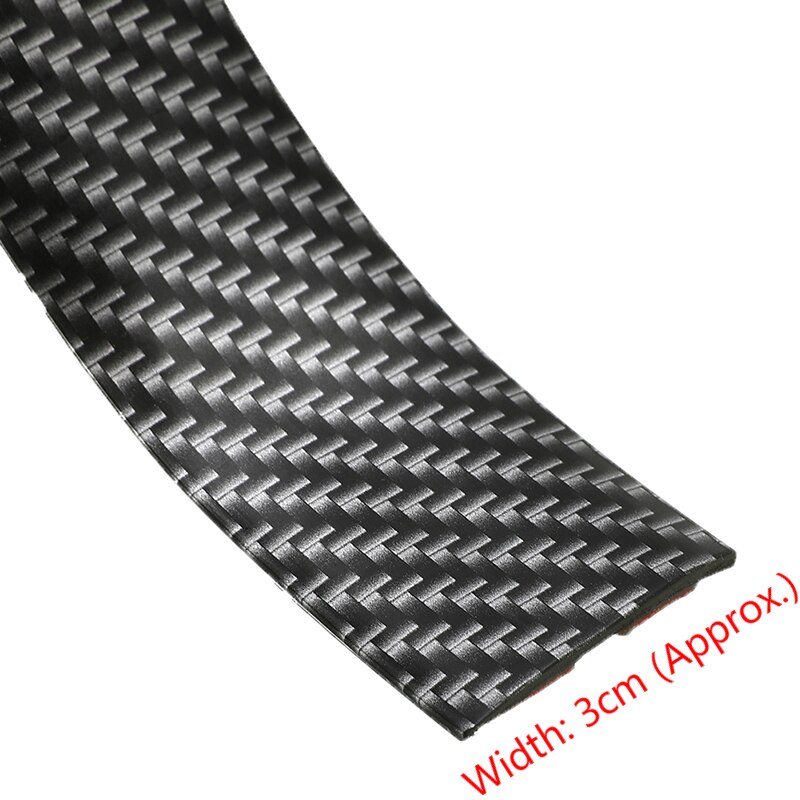 Universal 2.5M/8.2ft Carbon Fiber Spoiler Valance Car Side Skirts Car Front Bumper Lip Splitter Chin Rubber Protectors Strip