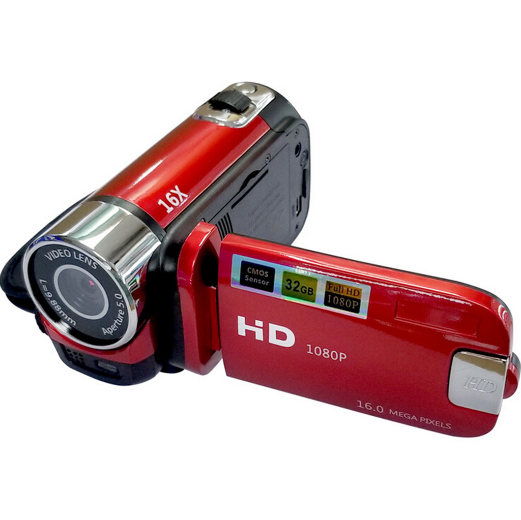 16x videokamera camcorder vlogging kamera fuld  hd 1080p digitalkamera 2 farver understøtter  ja4: Rød