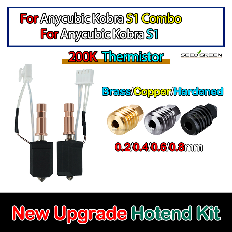 per Anycubic Kobra S1 Hotend ceramica Nuovo aggiornamento Hotend per Kobra S1 Combo testa S1C Stampante 3d 24V 48W 200K Riscaldamento rapido 300 ℃