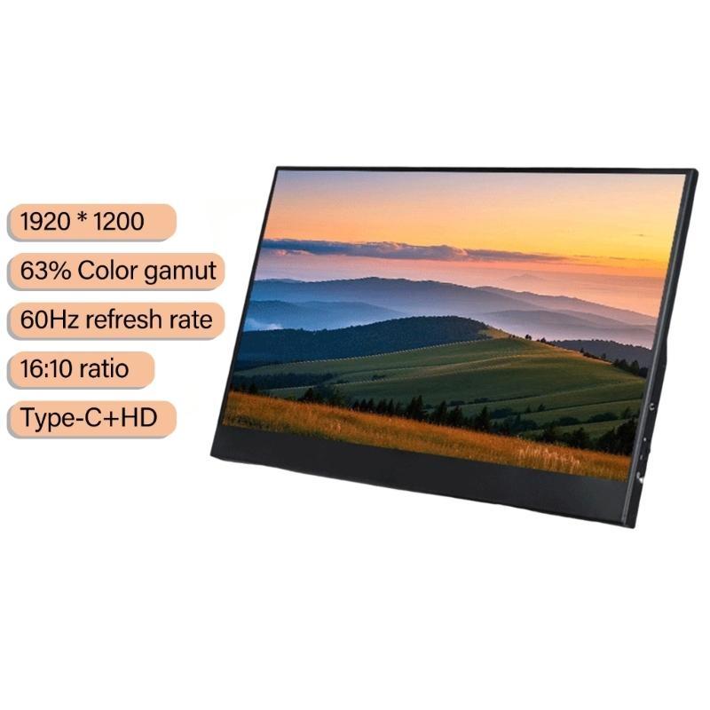 652F 14 Zoll tragbarer Monitor 60 Hz aktualisiert IPS-Tafel Metallgehäbenutzen zwei Eingangsanschlüsse USB C HDTV für professionelle