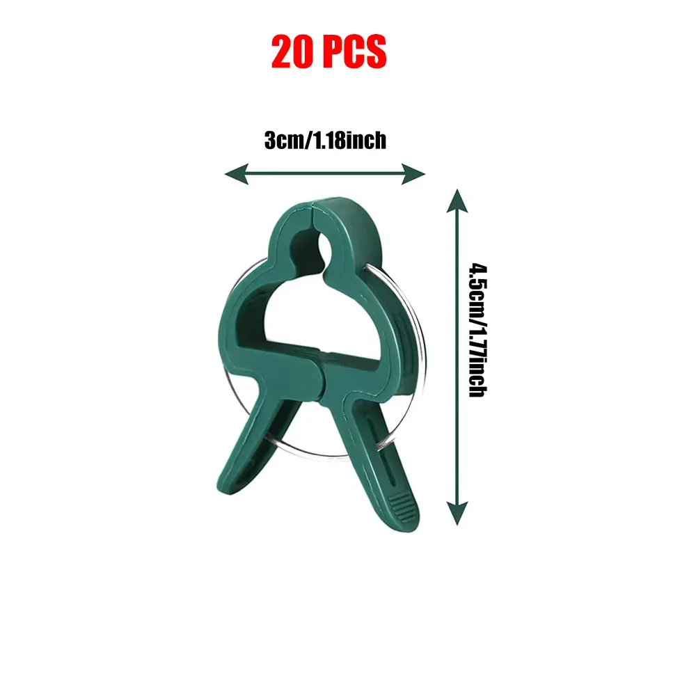 20 pièces Clips de cerclage de vigne de jardin plante groupée boucle porte-anneau tomate jardin plante Support outil jardinage Supports outils: Grey