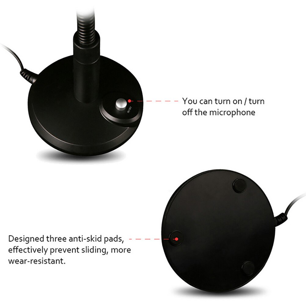 Mini USB Desktop Mic Professionnel Noise Reduction Studio Speech Microphone with Switch for PC Computer Laptop