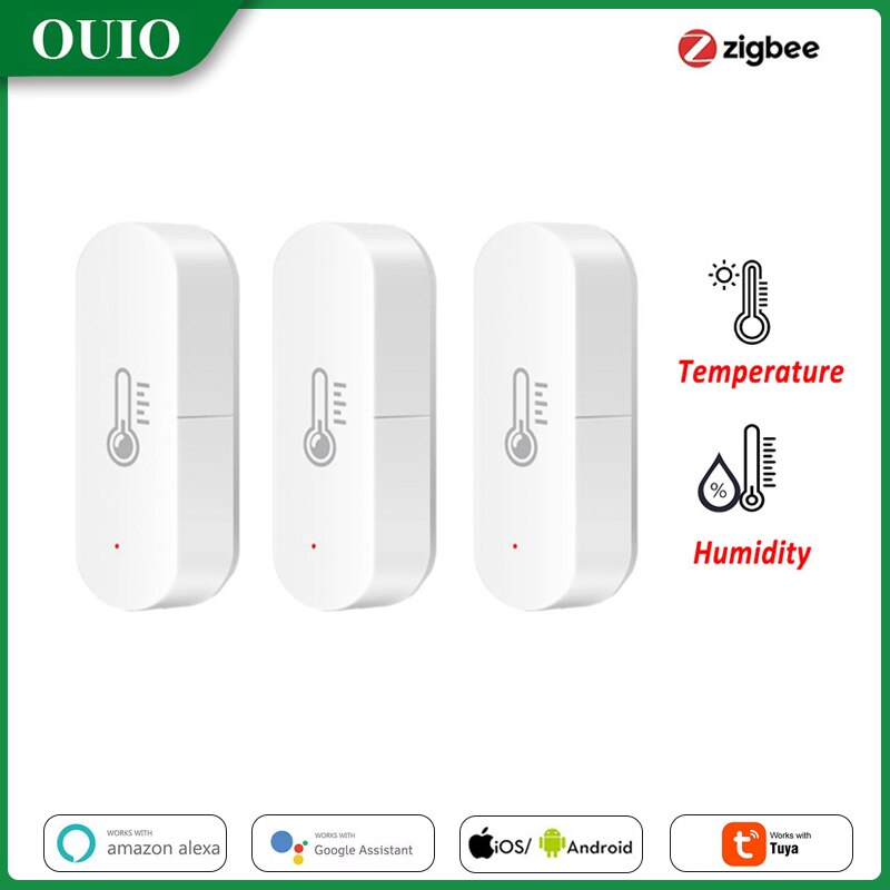 Tuya zigbee 3.0 intelligenter temperatur- und feuchtigkeitssensor für smart homes – hygrometer, thermometer und detektor für alexa und google home