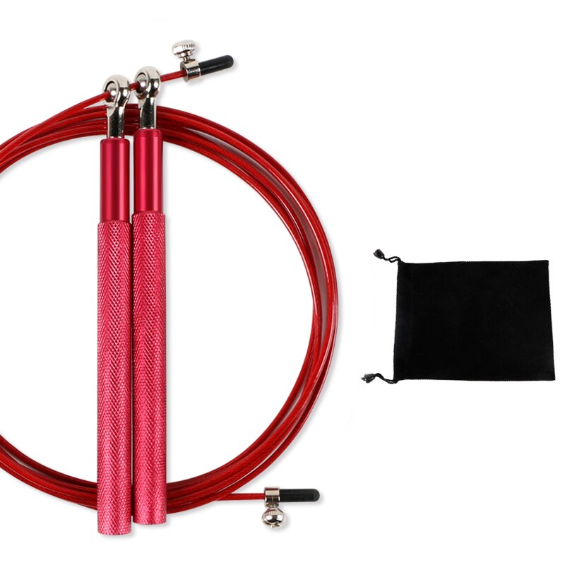 Crossfit Jump Rope Professionele Speed Skipping Voor Fitness Workout Training Equipement Mma Boksen Met Draagtas: Rood