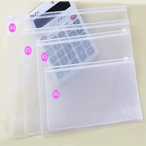 4 tamanho Transparentes Sacos De Arquivo Zíper A4/B5/A5/A6 Tamanho À Prova D' Água Bolsa de Arquivo de Documento de viagem de Negócios bolsa de armazenamento: Multi Size