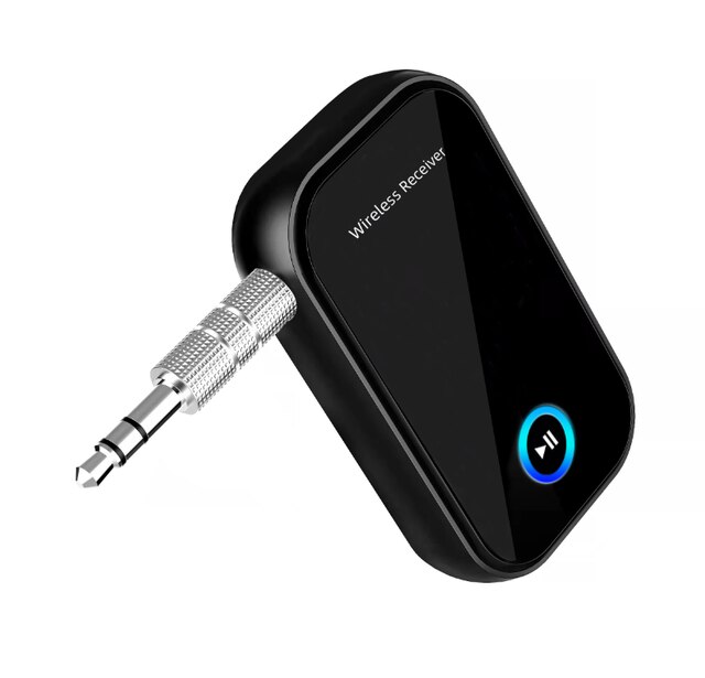 Bluetooth 5.0 modtager aux adapter 3.5mm stik trådløs lydadapter hifi musik bil bluetooth modtager håndfri til højttaler tv: Default Title
